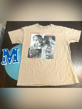 Poetic Justice Tupac T-Shirt Mens Size XL American Vintage Brown Shirt
